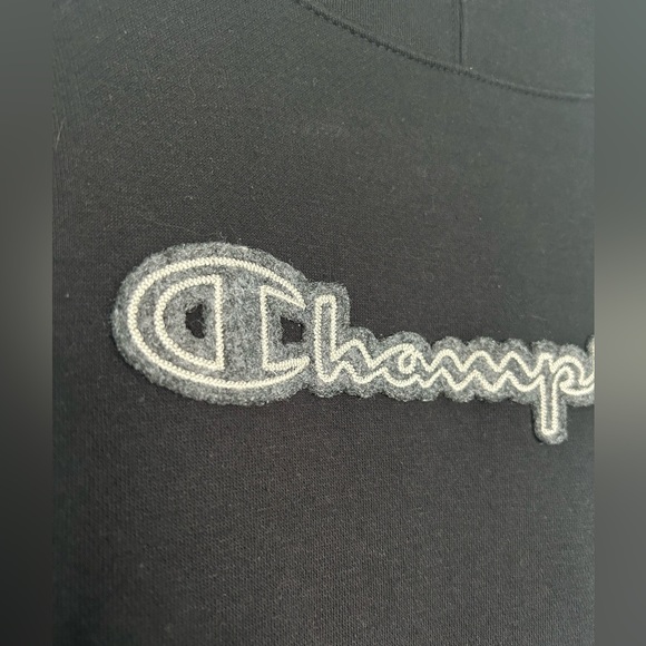 Champion Women’s High Neck Bkack Hoodie with Grey Wool Lettering-Size S - Picture 3 of 5